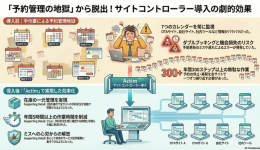 ＃050 予約管理の作業負担を爆減！サイトコントローラーの「Actim」を導入してみた！